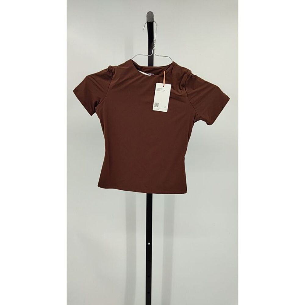 Quince Brown Short-Sleeve Crewneck Top